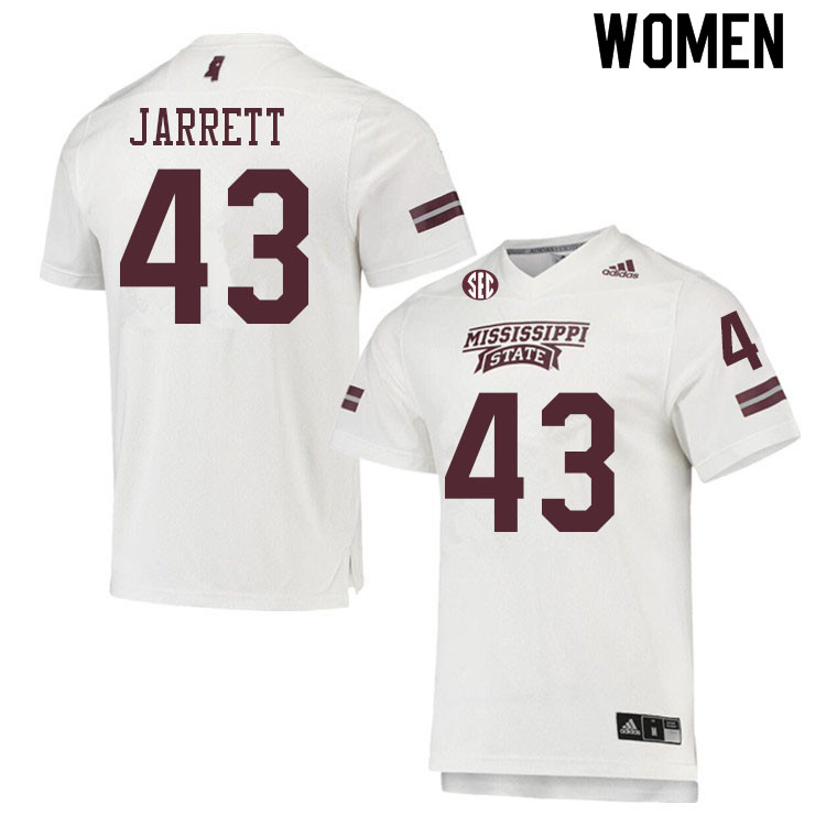 Women #43 Nick Jarrett Mississippi State Bulldogs College Football Jerseys Sale-White - Click Image to Close